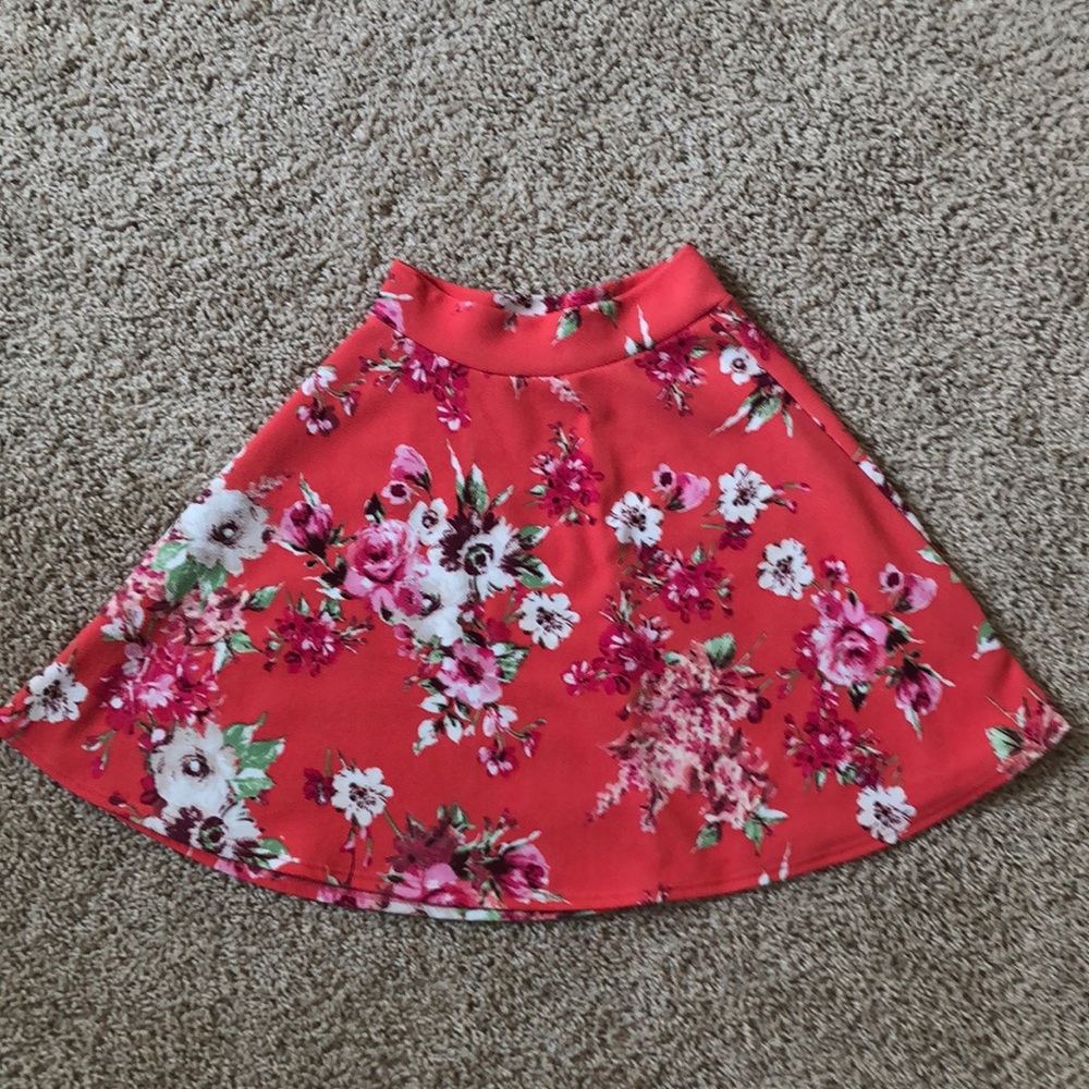 Charlotte Russe Floral Skater Skirt